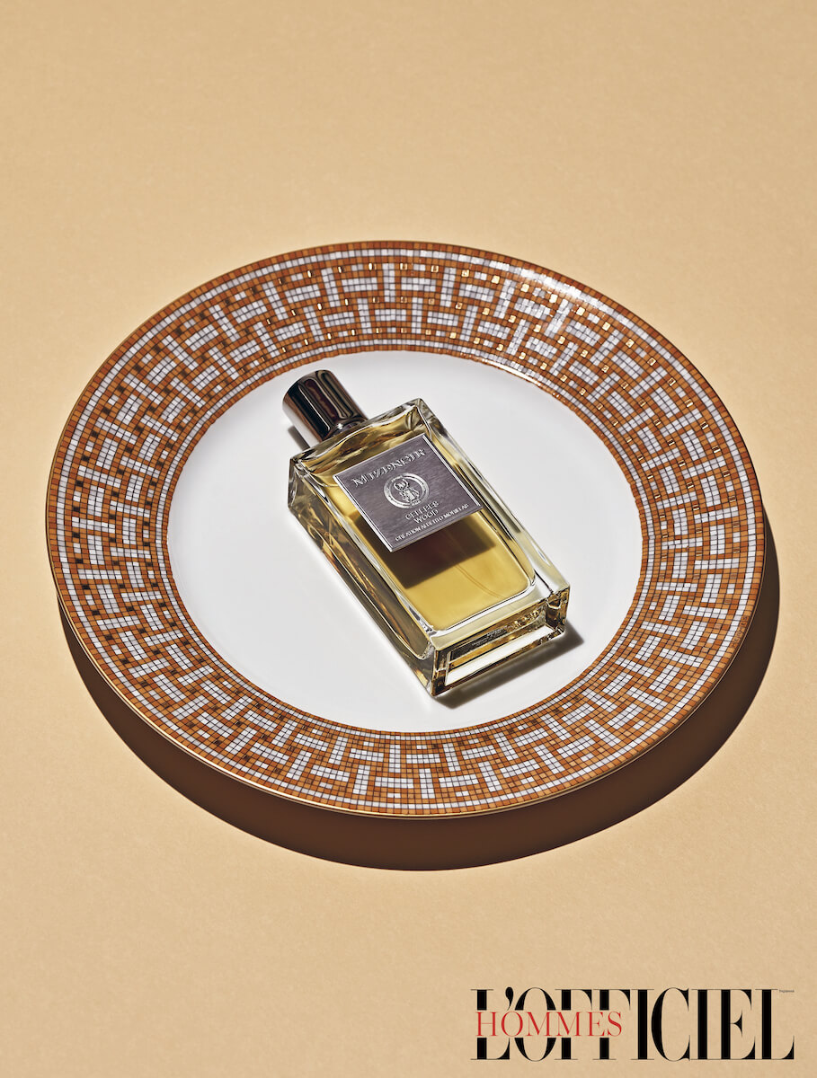 Mizensir Celebes Wood и тарелка из коллекции Mosaique au 24 gold, Hermès 
