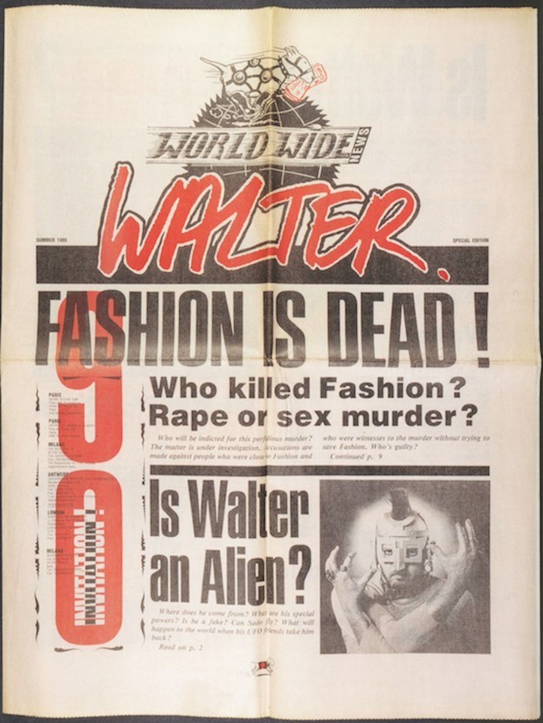 Приглашение на показ «Мода – мертва!» марки Walter Van Beirendonck сезона весна-лето 1990