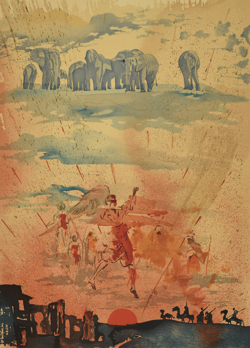 Сальвадор Дали, Композиция со слонами, 1970 Из коллекции Вадима Мороховского