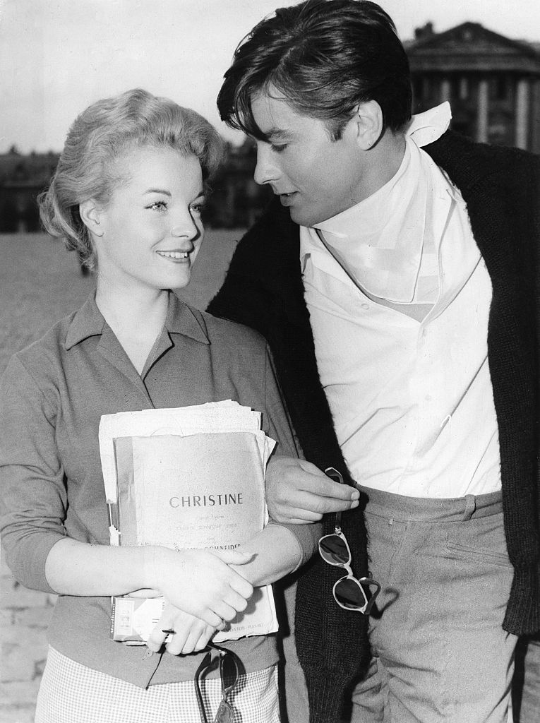 Роми Шнайдер и Ален Делон на съёмках фильма «Кристина», 1958 год
