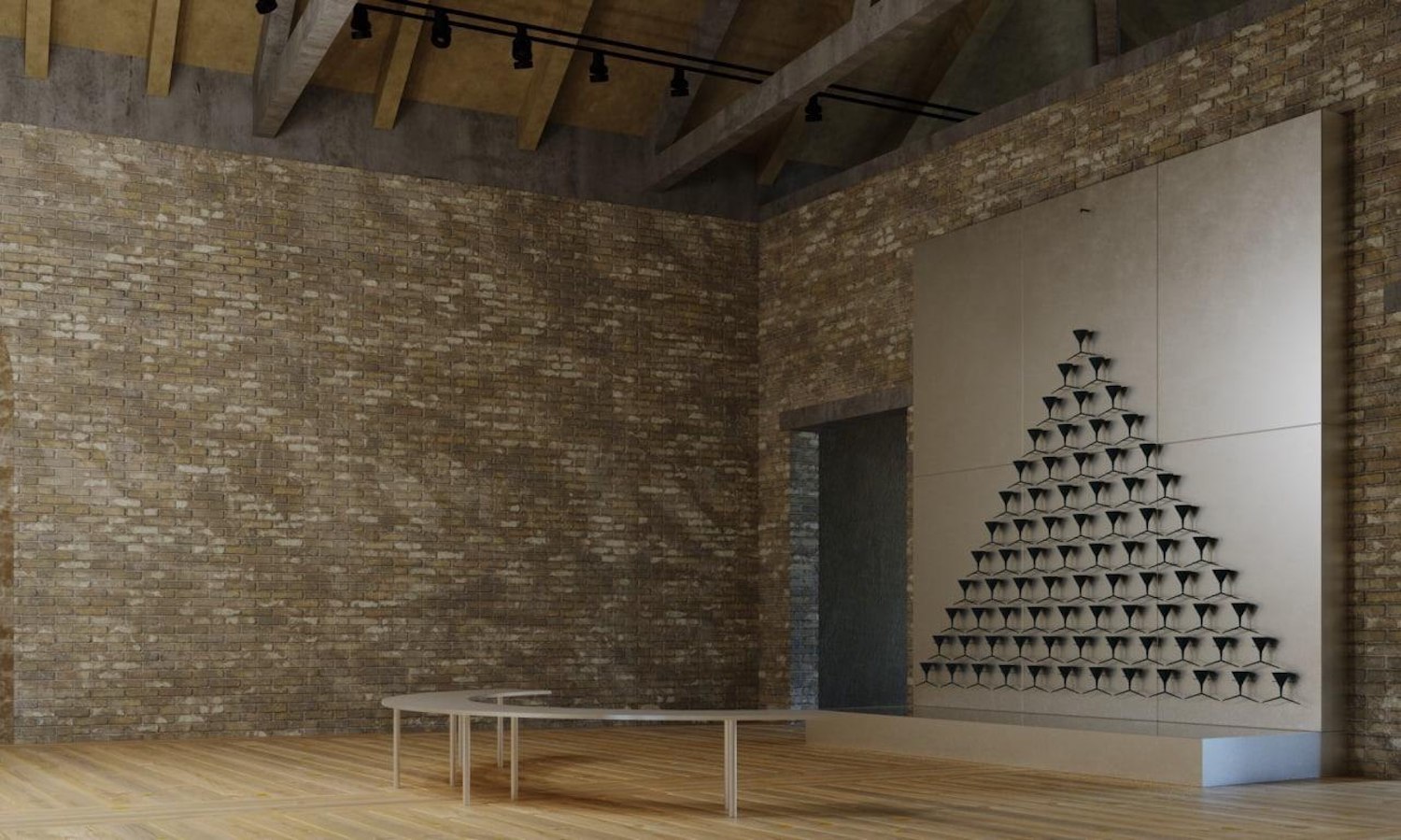 Рендер інсталяції «‎Фонтан виснаження‎‎»‎ для експозиції на бієнале, архітектурна студія ФОРМА‎