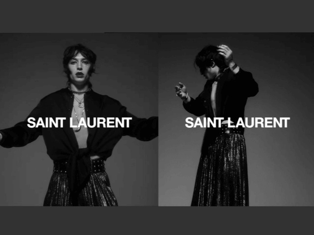 Экстравагантный Эзра Миллер в черно-белой рекламе Saint Laurent