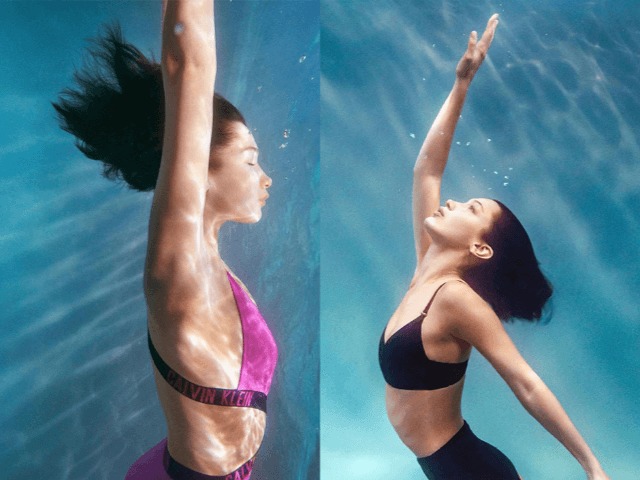 Белла Хадид парит под водой в рекламе купальников Calvin Klein