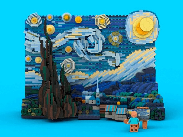 Вещь дня: Картина "Звездная ночь" Винсента Ван Гога в форме конструктора Lego