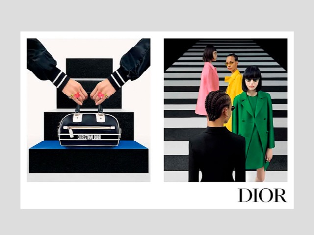 Равняться по линии: Геометрия и яркие цвета в рекламе весенней коллекции Dior