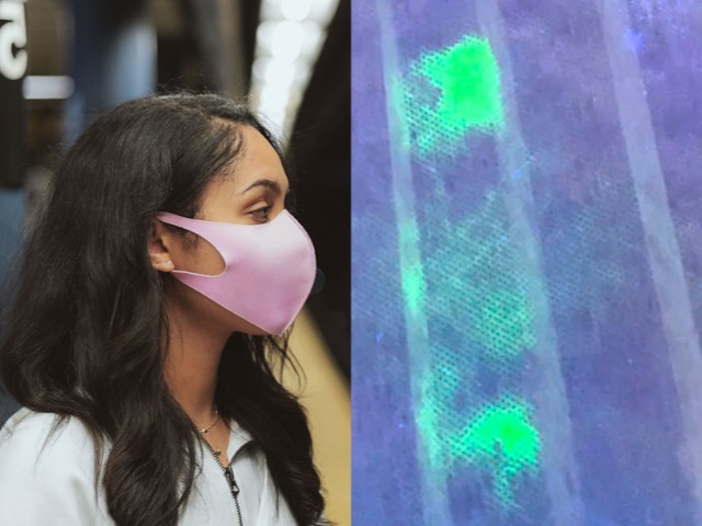 Ученые из Японии создали защитную маску, которая светится под UV-лучами, если на ней остался вирус СOVID-19