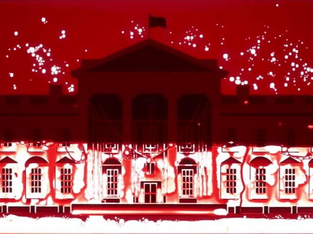 "Белый дом, залитый кровью граждан США": Художник создал видеоинсталляцию на отеле Трампа