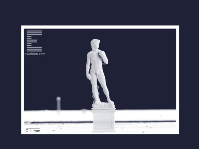 Ученые напечатали на 3D-принтере копию статуи Давида высотой 1 миллиметр