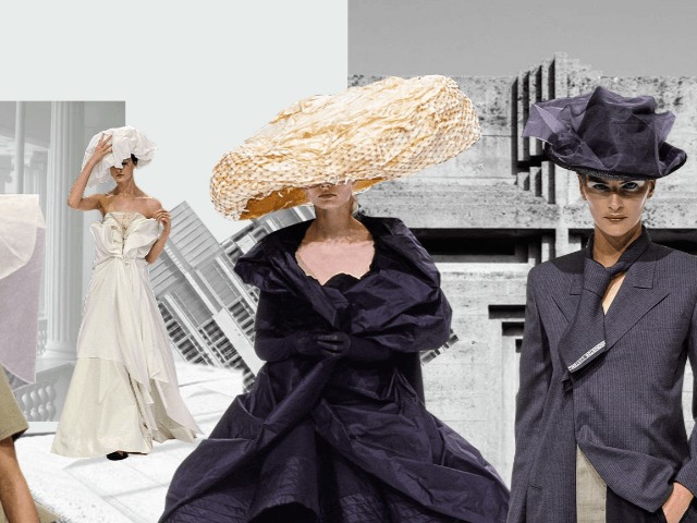 Вдохновение: Шляпы из сена, черные свадебные платья и феминизм в коллекции Yohji Yamamoto весна-лето — 1999