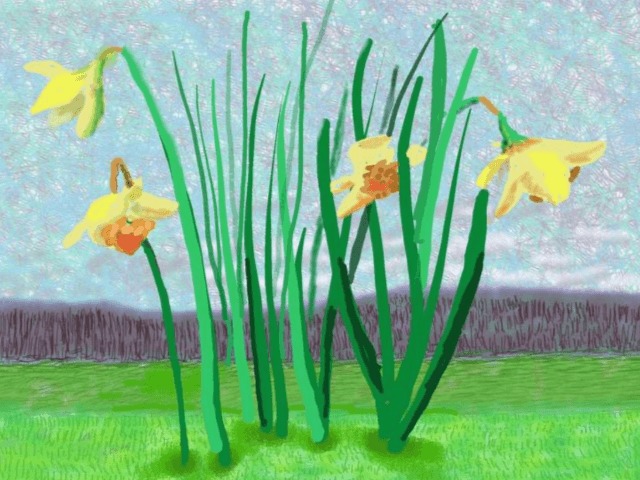 Дэвид Хокни написал картину "Помните, что они не могут отменить весну"