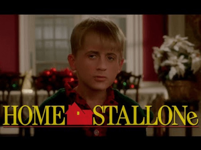 Сильвестр Сталлоне в образе Кевина в пародии на фильм "Один дома"