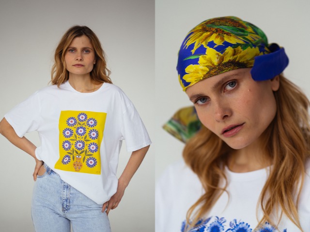 Oliz представили патріотичну колекцію. У ній – футболки з картинами Примаченко і прапором України з петриківських квітів